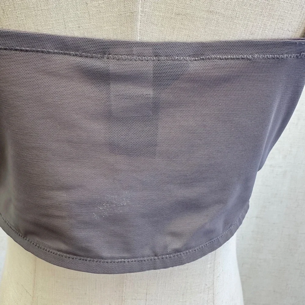 Moda International Sequin Bustier Crop Top Charcoal Grey Corset Bralette Size 12